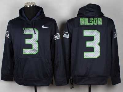 Nike Seattle Seahawks #3 Russell Wilson Blue jerseys(Pullover Hoodie)