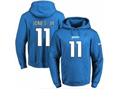 Nike Detroit Lions #11 Marvin Jones Jr Blue Name & Number Pullover NFL Hoodie