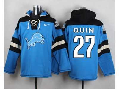 Nike Detroit Lions #27 Glover Quin Blue Player Pullover NFL Hoodie
