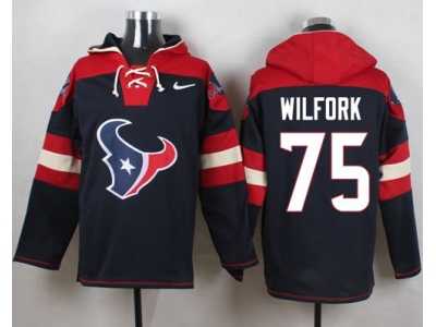 Nike Houston Texans #75 Vince Wilfork Navy Blue Player Pullover Hoodie