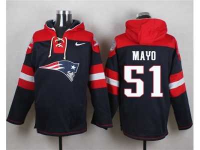 Nike New England Patriots #51 Jerod Mayo Navy Blue Player Pullover Hoodie