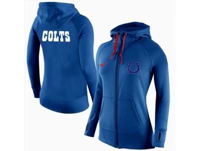 Women Nike Indianapolis Colts Full-Zip Performance Hoodie Blue