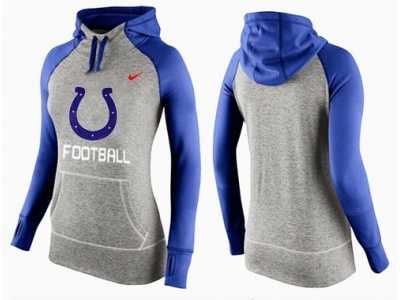 Women Nike Indianapolis Colts Performance Hoodie Grey & Blue_1