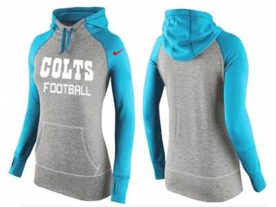 Women Nike Indianapolis Colts Performance Hoodie Grey & Light Blue