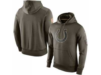 Men''s Indianapolis Colts Nike Olive Salute To Service KO Performance Hoodie