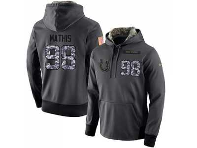 NFL Men's Nike Indianapolis Colts #98 Robert Mathis Stitched Black Anthracite Salute to Service Player Performance Hoodie