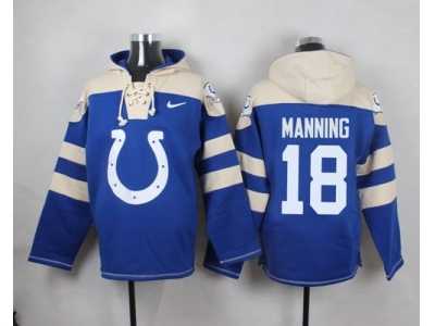 Nike Indianapolis Colts #18 Peyton Manning Royal Blue Player Pullover NFL Hoodie