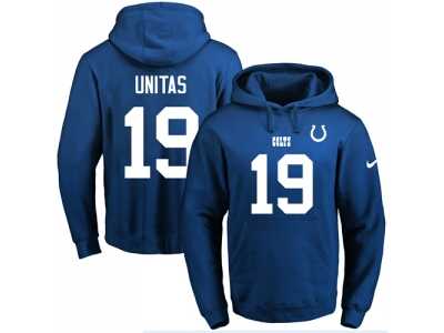 Nike Indianapolis Colts #19 Johnny Unitas Royal Blue Name & Number Pullover NFL Hoodie