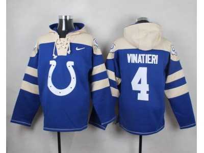 Nike Indianapolis Colts #4 Adam Vinatieri Royal Blue Player Pullover NFL Hoodie