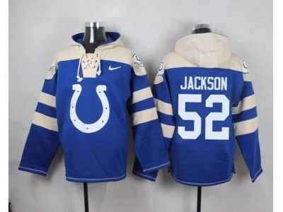 Nike Indianapolis Colts #52 D'Qwell Jackson Royal Blue Player Pullover NFL Hoodie