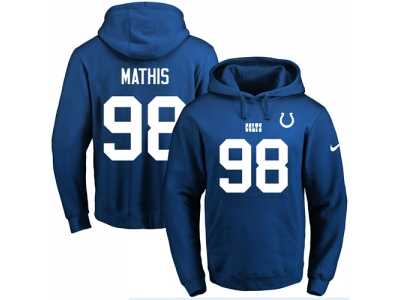 Nike Indianapolis Colts #98 Robert Mathis Royal Blue Name & Number Pullover NFL Hoodie