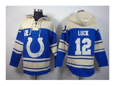 Nike nfl jerseys indianapolis colts #12 luck blue-cream[pullover hooded sweatshirt]
