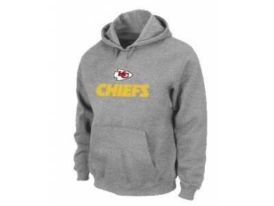 Kansas City Chiefs Authentic Logo Pullover Hoodie Grey