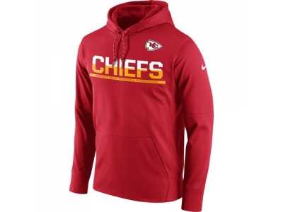 Men's Kansas City Chiefs Nike Red Sideline Circuit Pullover Performance Hoodie
