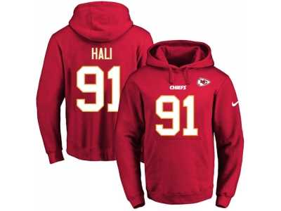 Nike Kansas City Chiefs #91 Tamba Hali Red Name & Number Pullover NFL Hoodie