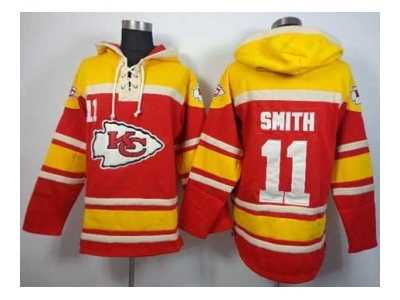 Nike nfl jerseys kansas city chiefs #11 smith red-yellow[pullover hooded sweatshirt]