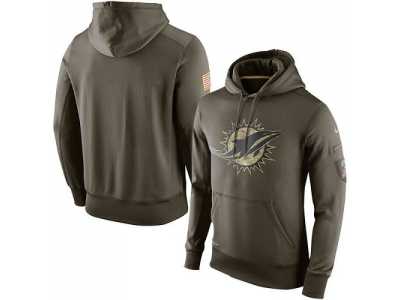 Men''s Miami Dolphins Nike Olive Salute To Service KO Performance Hoodie