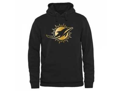 Men''s Miami Dolphins Pro Line Black Gold Collection Pullover Hoodie