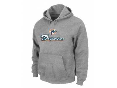 Miami Dolphins Authentic Logo Pullover Hoodie Grey