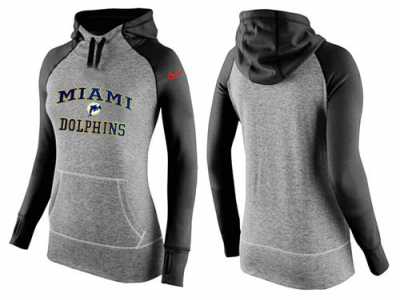 Women Nike Miami Dolphins Performance Hoodie Grey & Black