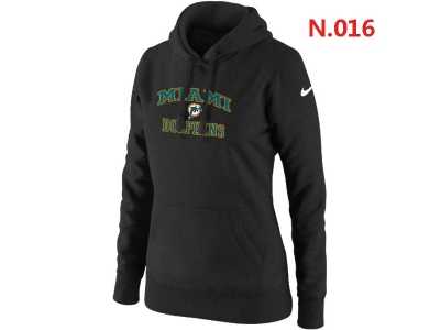 Women NEW Miami Dolphins Heart & Soul Pullover Hoodie Black