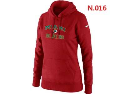 Women NEW Miami Dolphins Heart & Soul Pullover Hoodie red