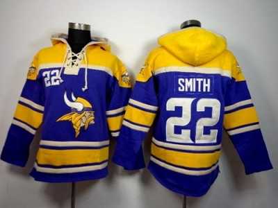 Men's Minnesota Vikings #22 Harrison Smith Purple Sawyer Hooded Sweatshirt NFL Hoodie