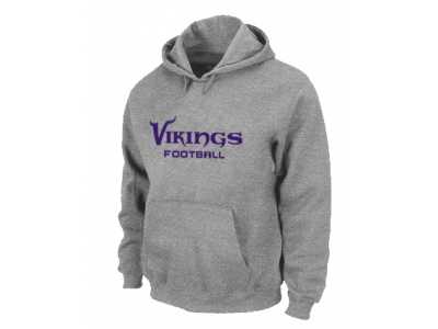 Minnesota Vikings Authentic font Pullover Hoodie Grey