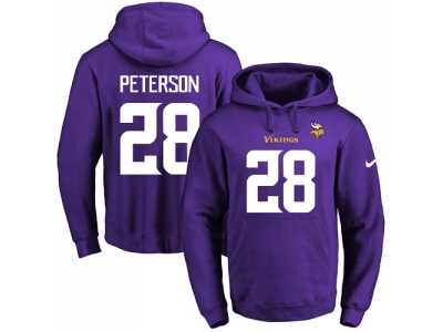 Nike Minnesota Vikings #28 Adrian Peterson Purple Name & Number Pullover NFL Hoodie