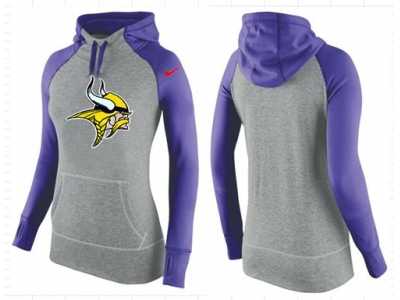 Women Nike Minnesota Vikings Performance Hoodie Grey & Purple_2