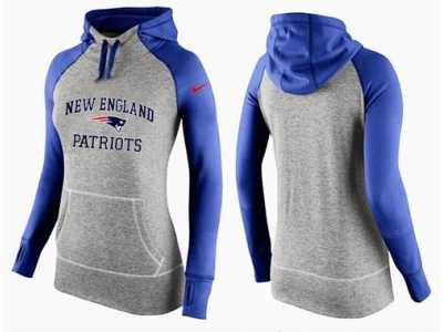 Women Nike New England Patriots Performance Hoodie Grey & Blue