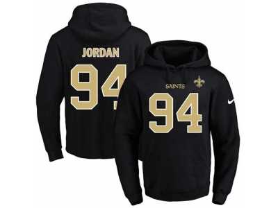 Nike New Orleans Saints #94 Cameron Jordan Black Name & Number Pullover NFL Hoodie
