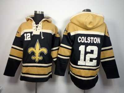 Nike new orleans saints #12 colston black-gold jerseys[pullover hooded sweatshirt]