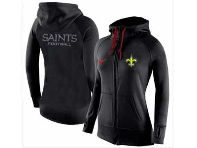 Women Nike New Orleans Saints Full-Zip Performance Hoodie Black