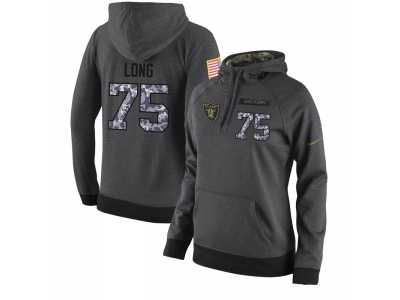 NFL Women's Nike Oakland Raiders #75 Howie Long Stitched Black Anthracite Salute to Service Player Performance Hoodie