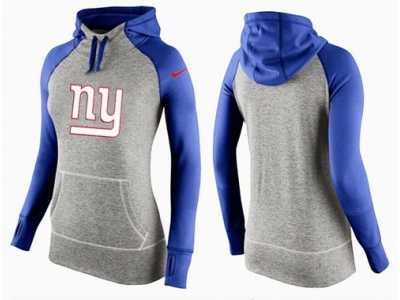 Women Nike New York Giants Performance Hoodie Grey & Blue_2