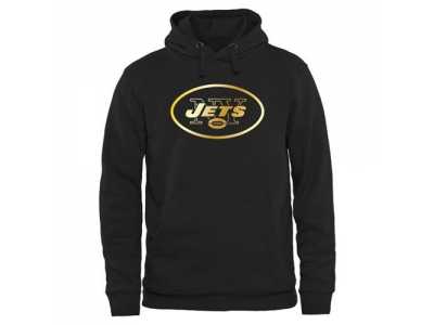 Men''s New York Jets Pro Line Black Gold Collection Pullover Hoodie