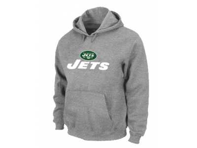 New York Jets Authentic Logo Pullover Hoodie Grey