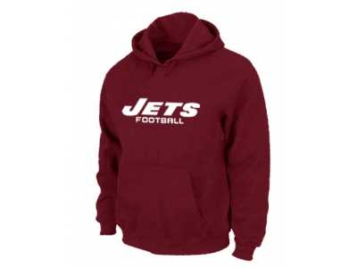 New York Jets Authentic font Pullover Hoodie Red