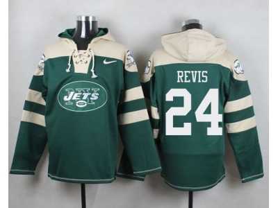 Nike New York Jets #24 Darrelle Revis Green Player Pullover NFL Hoodie