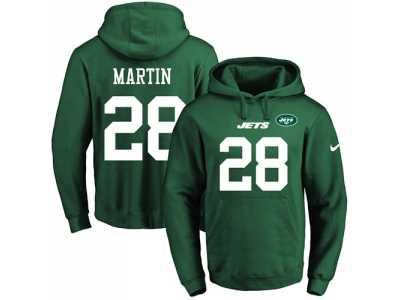 Nike New York Jets #28 Curtis Martin Green Name & Number Pullover NFL Hoodie
