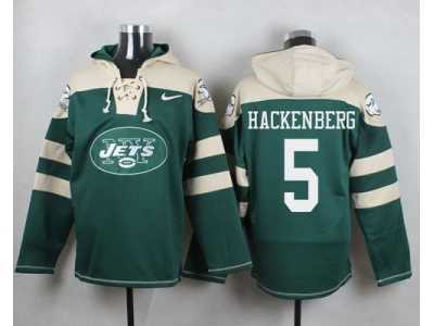 Nike New York Jets #5 Christian Hackenberg Green Player Pullover NFL Hoodie