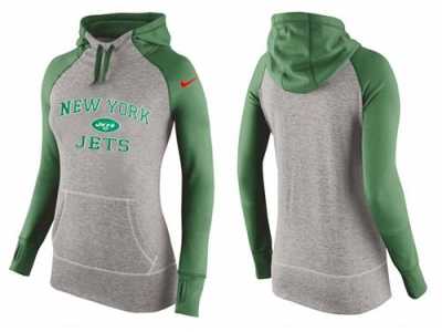 Women Nike New York Jets Performance Hoodie Grey & Green_1