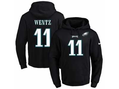 Nike Philadelphia Eagles #11 Carson Wentz Black Name & Number Pullover NFL Hoodie