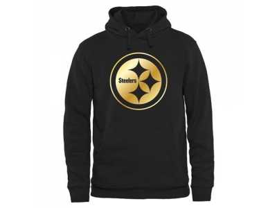 Men''s Pittsburgh Steelers Pro Line Black Gold Collection Pullover Hoodie