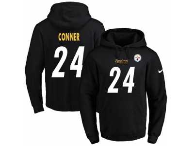 Nike Pittsburgh Steelers #24 James Conner Black Name & Number Pullover NFL Hoodie