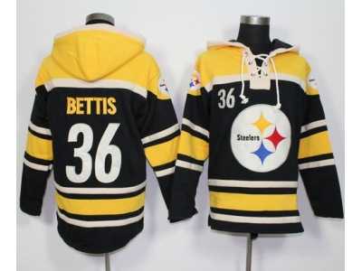 Nike Pittsburgh Steelers #36 Jerome Bettis Black Player Pullover Hoodie