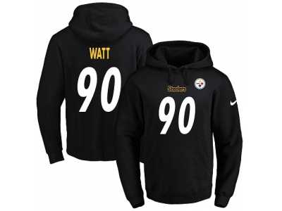 Nike Pittsburgh Steelers #90 T. J. Watt Black Name & Number Pullover NFL Hoodie