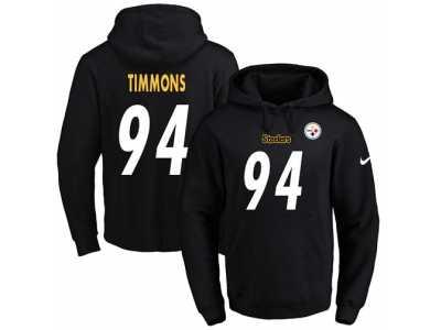 Nike Pittsburgh Steelers #94 Lawrence Timmons Black Name & Number Pullover NFL Hoodie