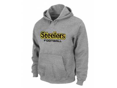 Pittsburgh Steelers Authentic font Pullover Hoodie Grey